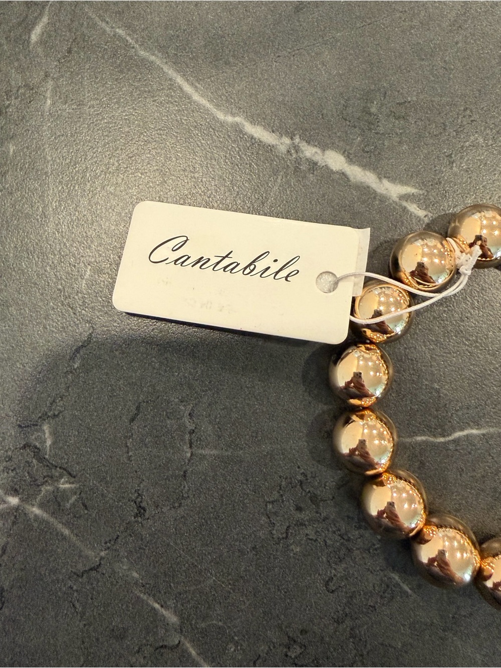Gold Beaded Stretchy Bracelet - Picture 2 of 4